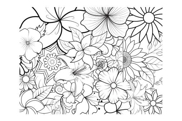 Floral Coloring Page Book for Adults