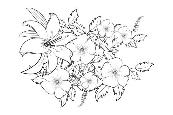 Floral Coloring Page Book for Adults