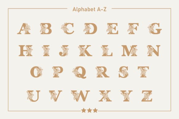 Iris Monogram Font PNG with transparent background - Preview 1