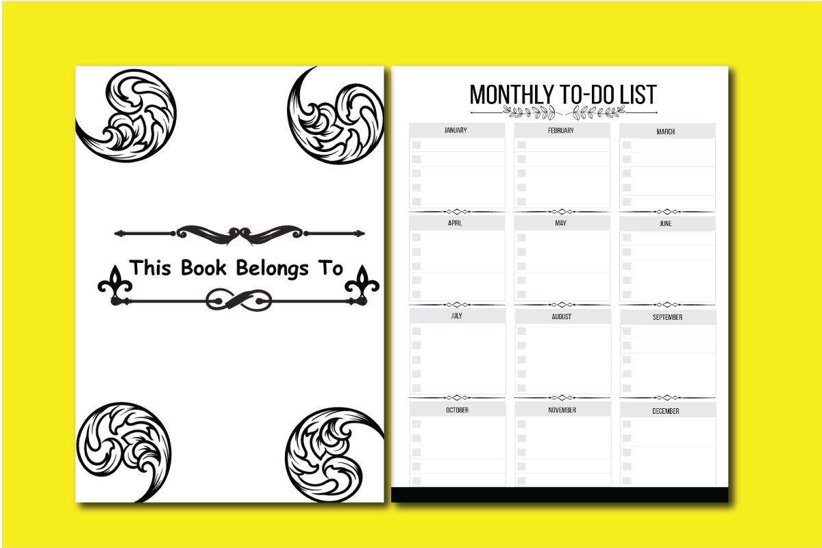Monthly to Do List Logbook, KDP Interior Graphic by RVECT · Creative ...