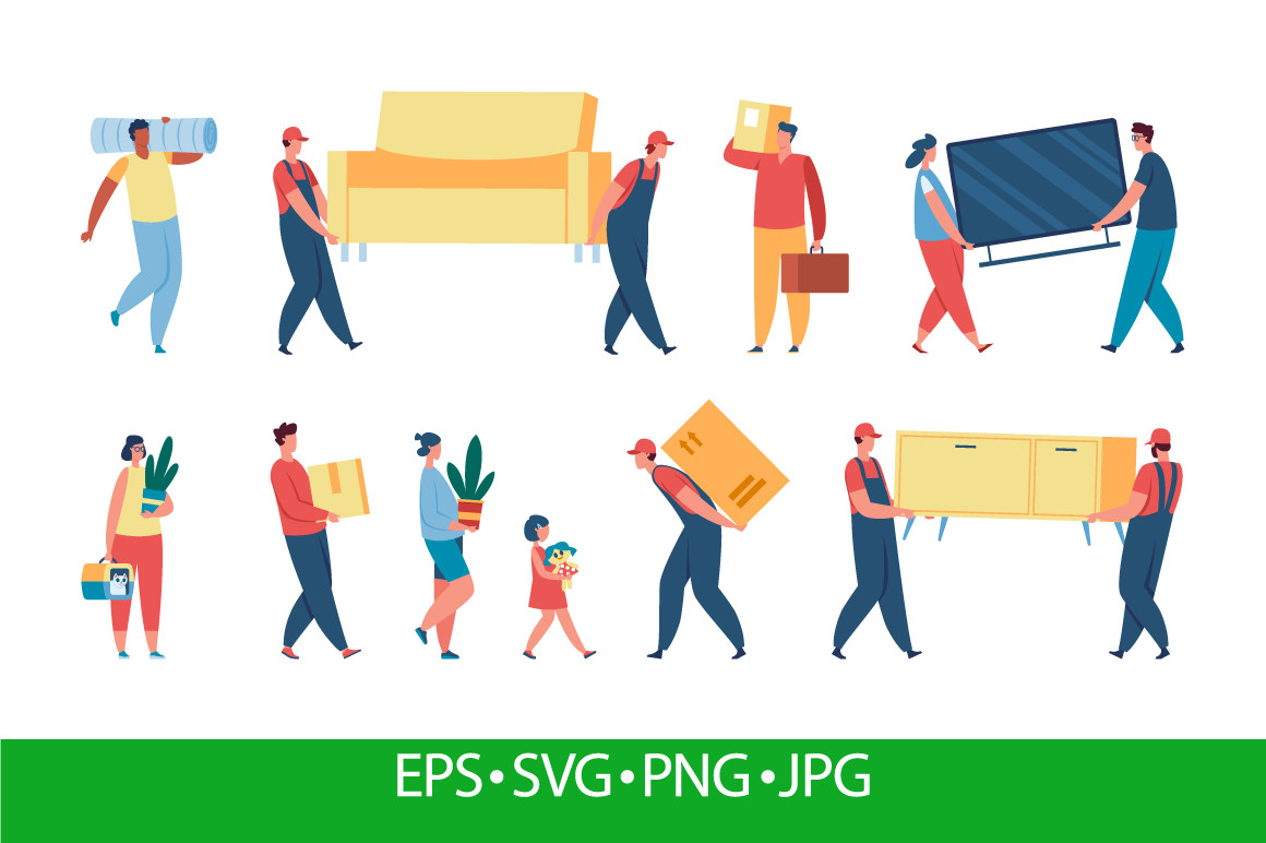 People Carrying Boxes and Things, Loader Graphic by frogella.stock ...