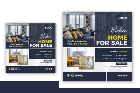 Preview of Real Estate Social Media Post Banner real estate social media template