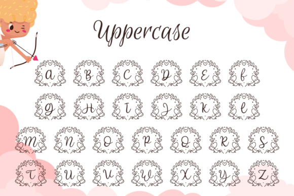 Rianda Valentine Monogram Font PNG with transparent background - Preview 4