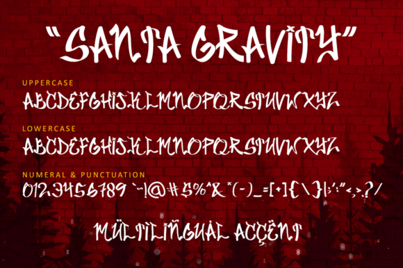 Santa Gravity Font PNG with transparent background - Preview 4