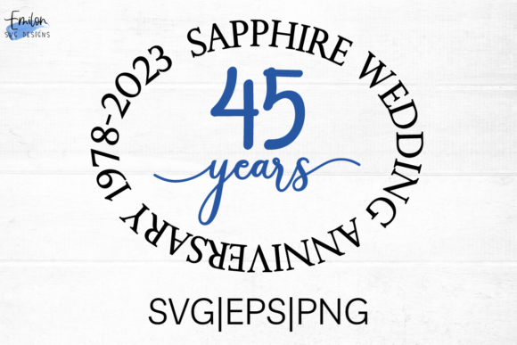 Sapphire Wedding Anniversary Svg Graphics