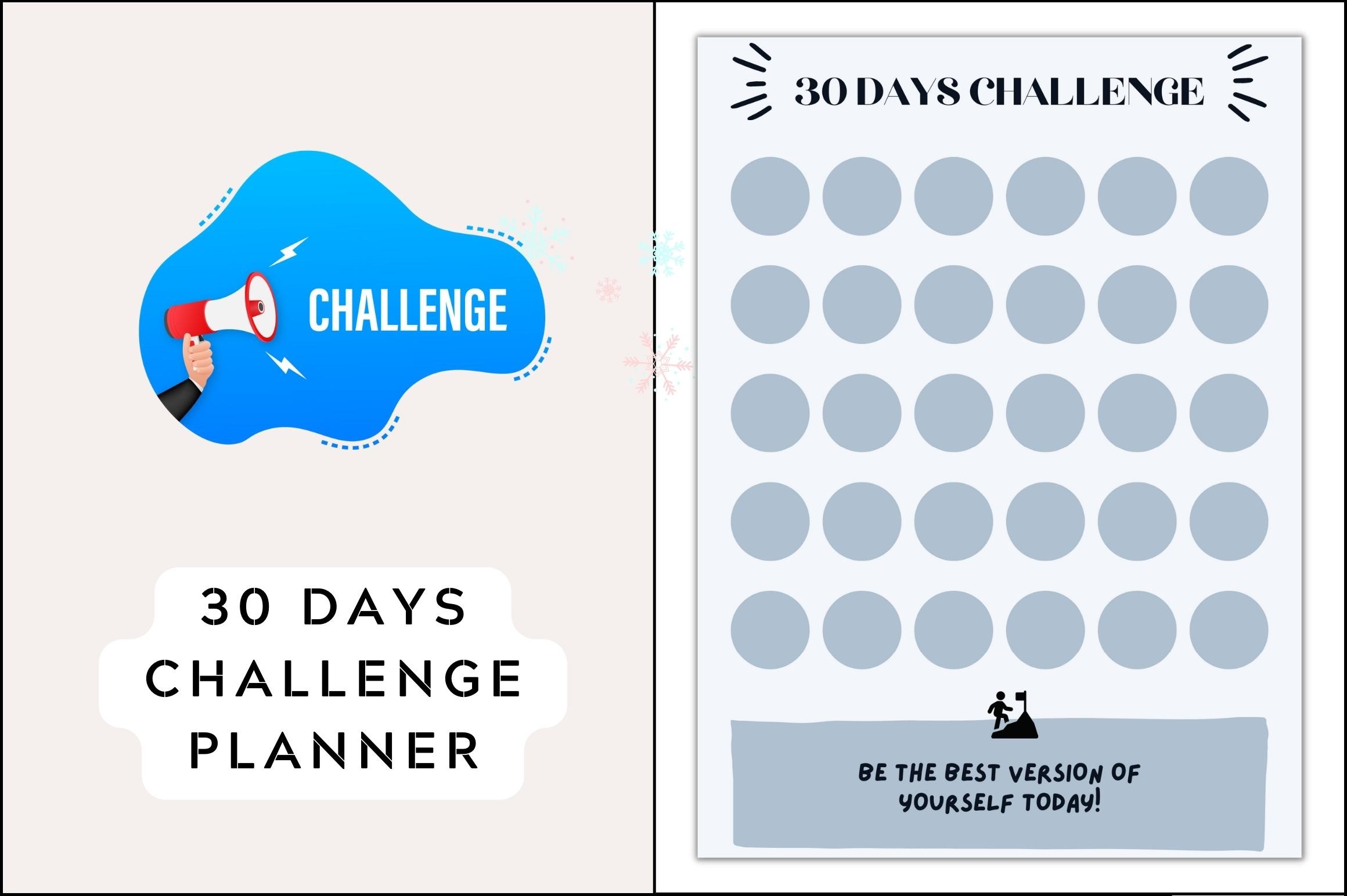 30 Days Challenge Planner Template Graphic by Realtor Templates ...