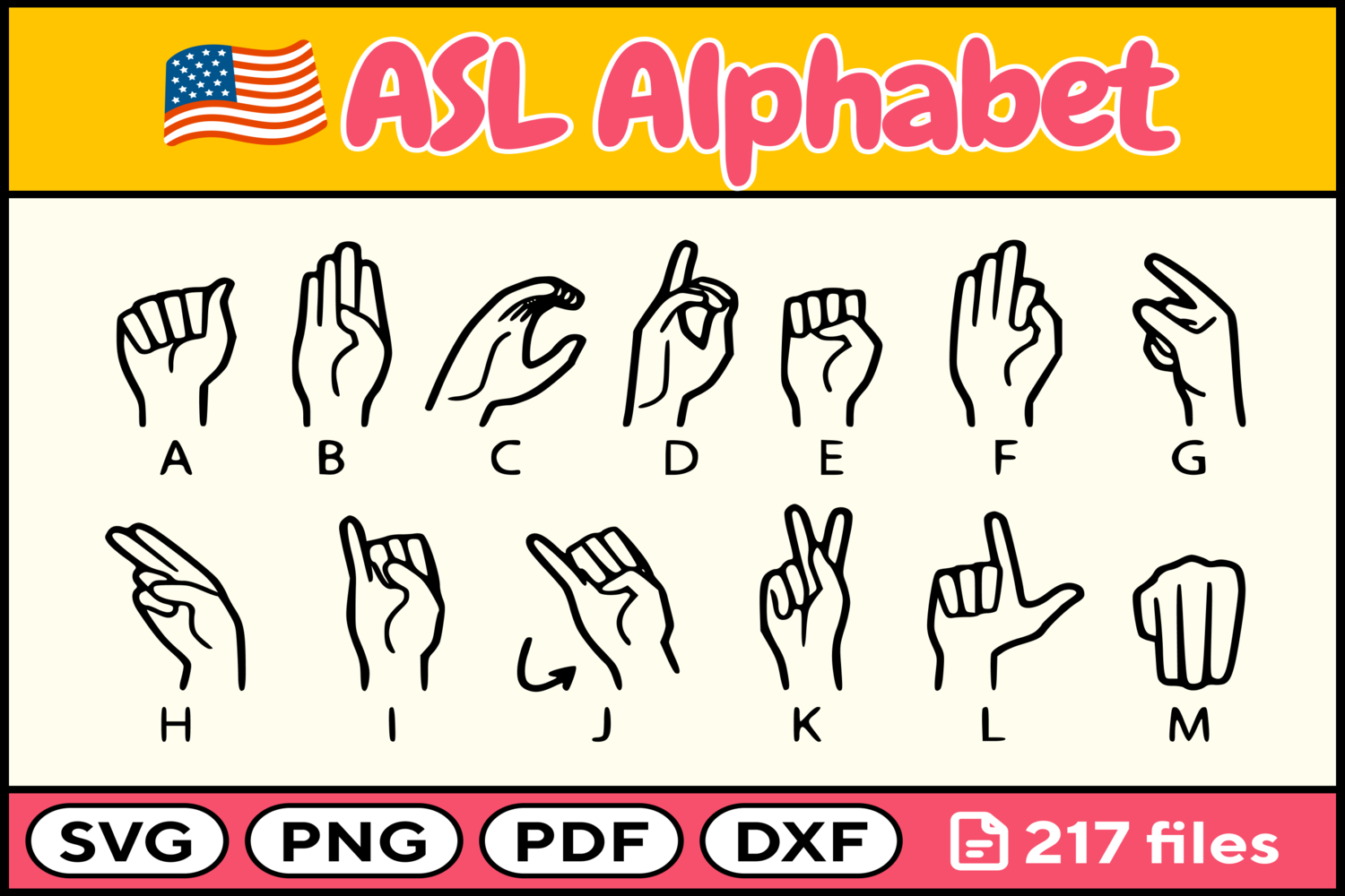 ASL Font Svg Png Pdf Dxf Alphabet Graphic by fromporto · Creative Fabrica