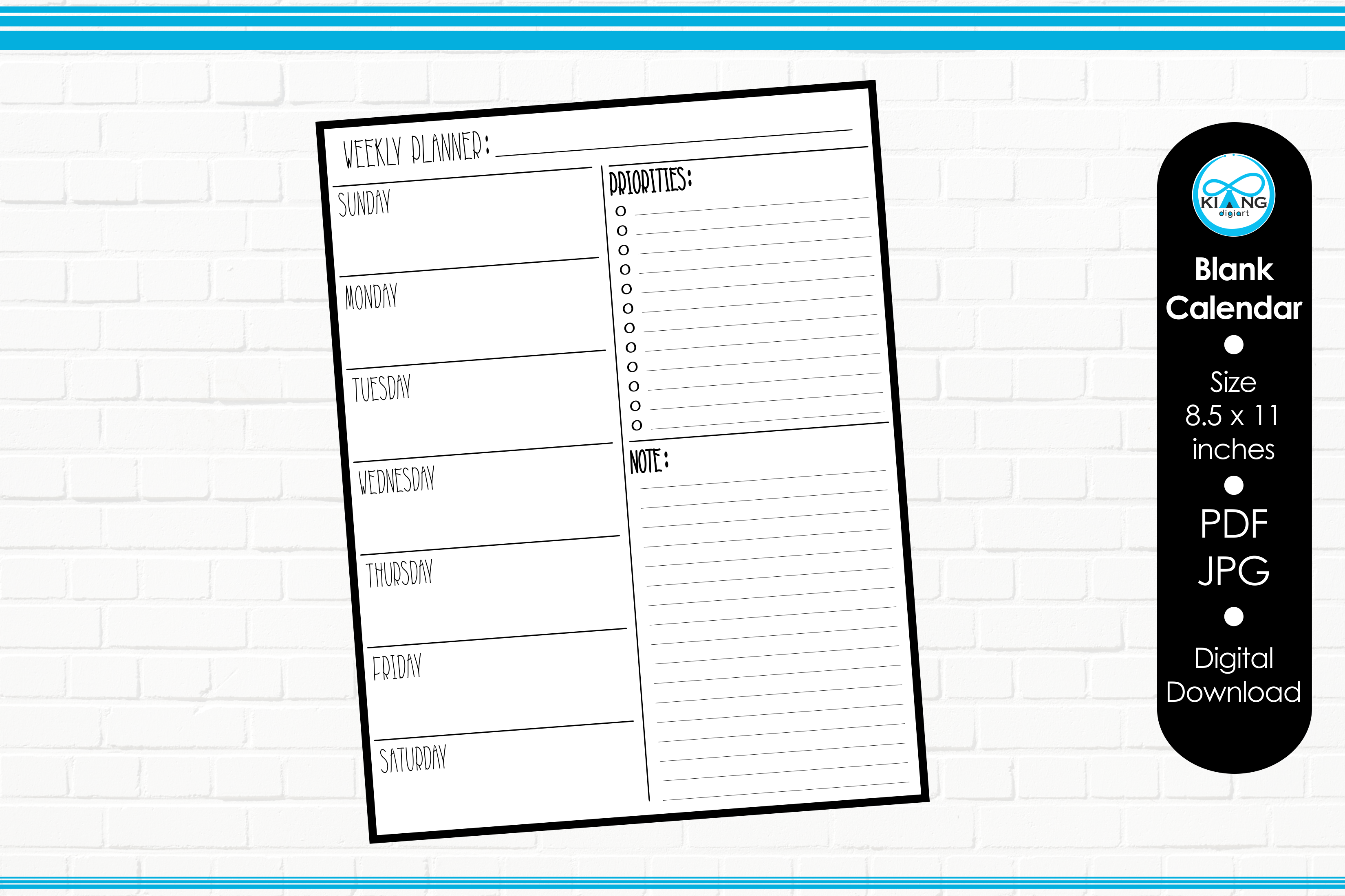 Blank Calendar Page Template Graphic by GnomeWhimsyBloom · Creative Fabrica