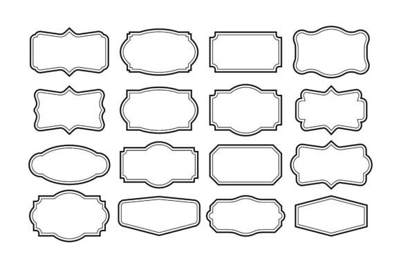 Vintage Frames Set, Clipart Bundle. Retr
