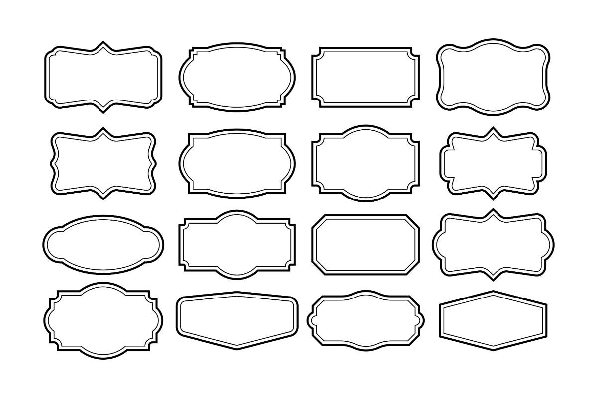 Vintage Frames Set, Clipart Bundle. Retr