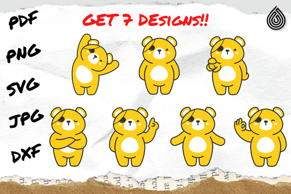 Yellow Teddy Bear with Eyes Patch