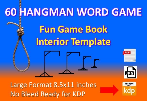 60 Hangman Game Book Interior for KDP Graphic by Brook Design Studios ...