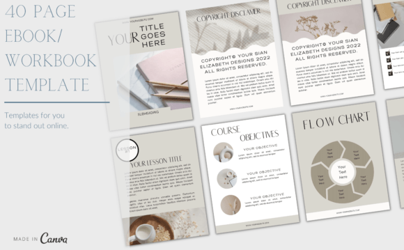 Canva Online Course Workbook Template for editable branded course materials