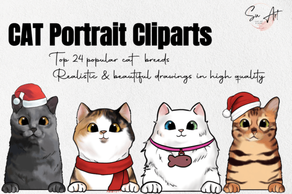 Christmas Cat Cliparts