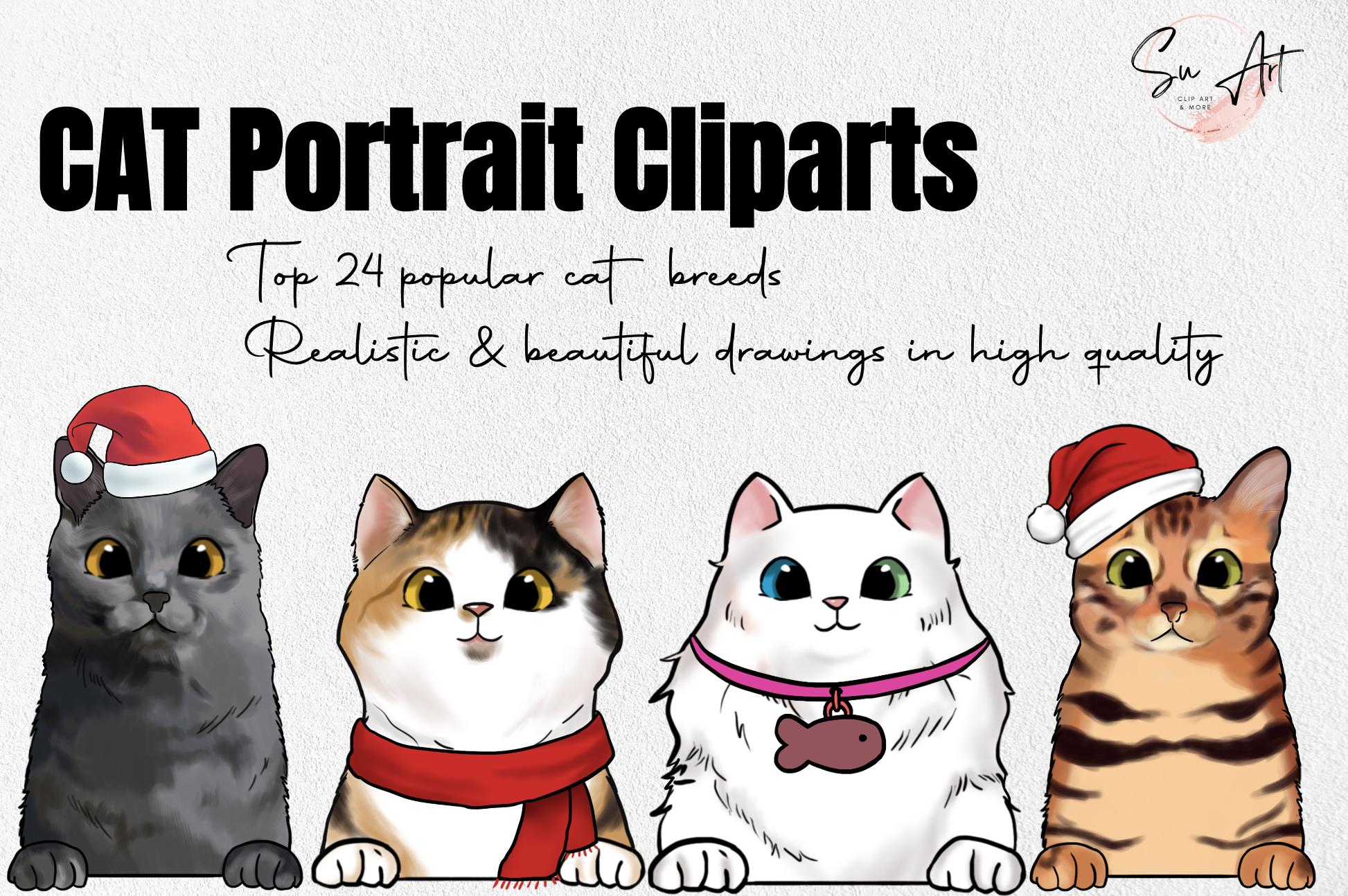 Christmas Cat Cliparts