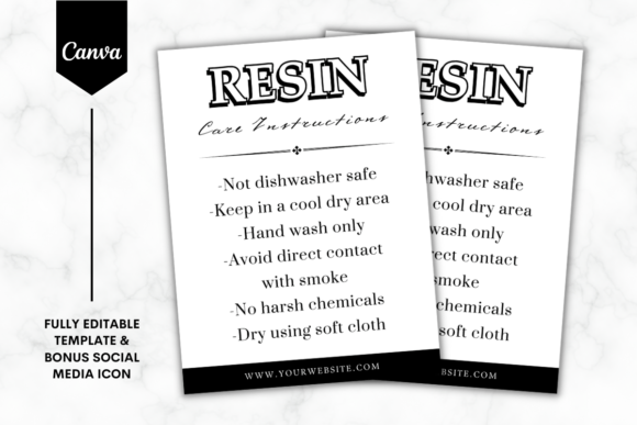 Resin Care Instructions Canva Template 2