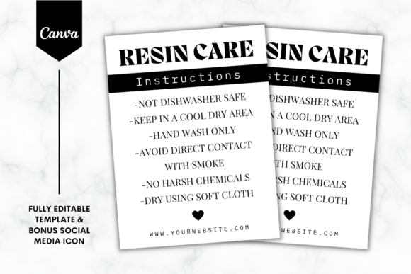 Resin Care Instructions Canva Template 3