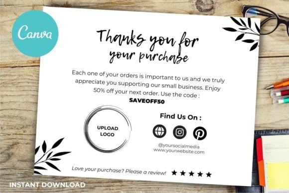 Thank You Card Business Template Canva