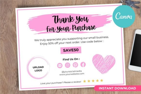 Thank You Card Business Template Canva