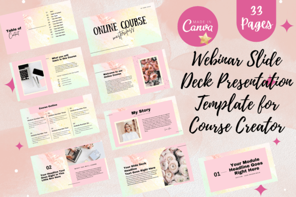 Webinar Slide Deck Presentation Template Grafica Modelli di Presentazione Di bellaROSEworkshop