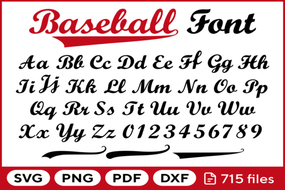 Baseball Font Svg Png Pdf Dxf Grafika Rękodzieła Przez fromporto