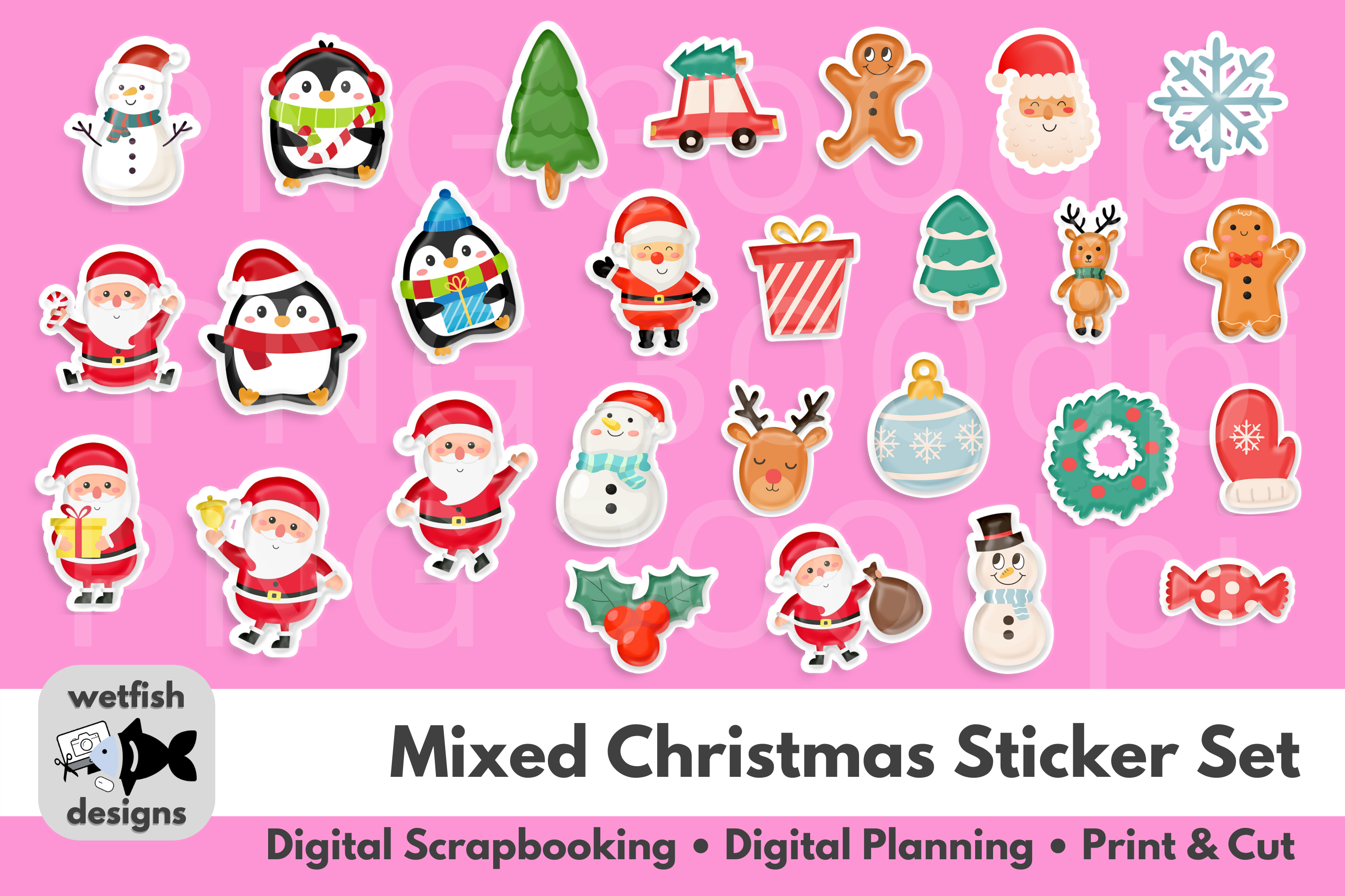 Christmas Planner Stickers 2 Graphic by Wetfish Designs · Creative Fabrica