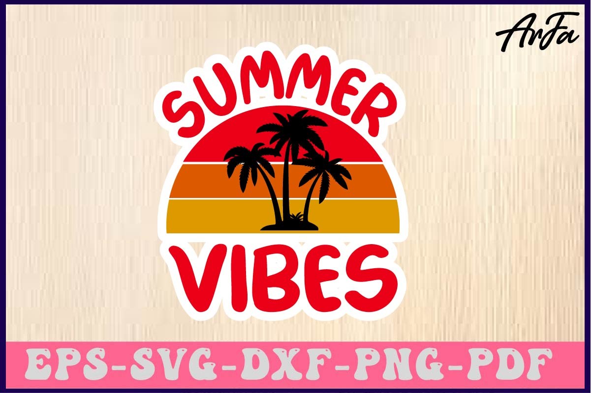 Summer Vibes Svg Sticker Designs Graphic by ArFa · Creative Fabrica