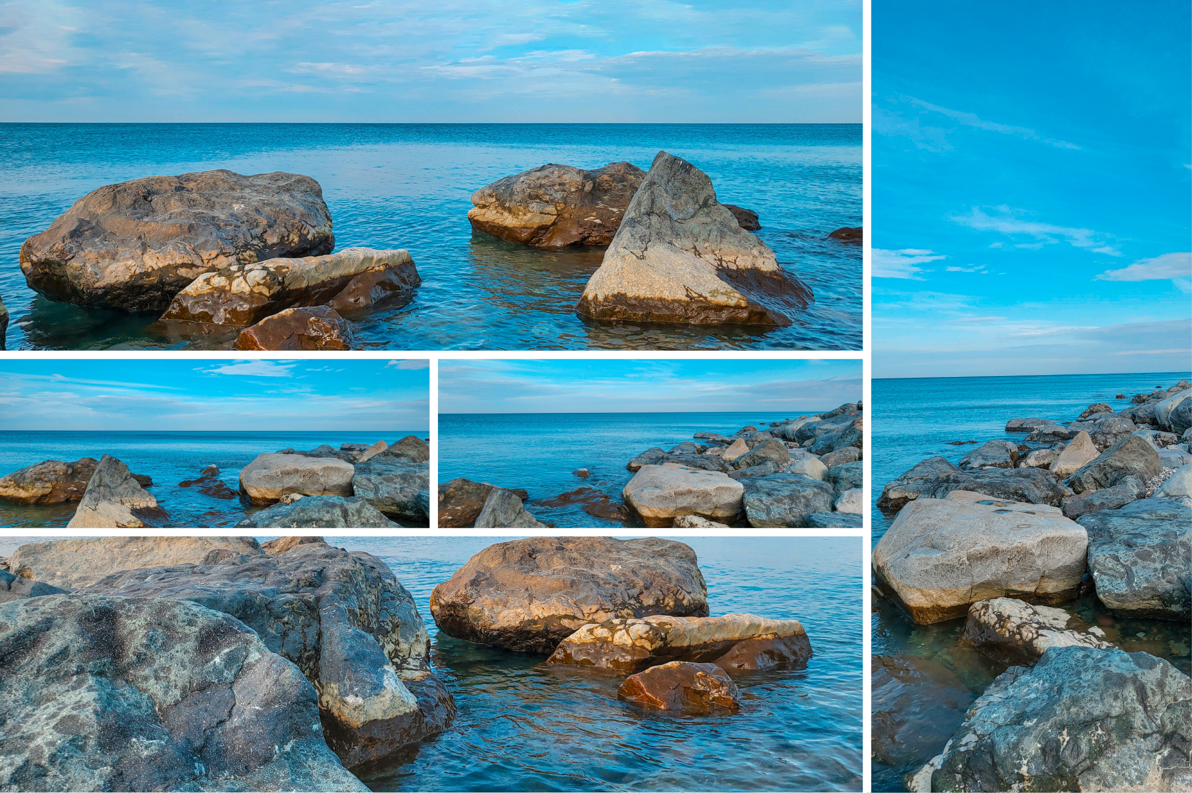 Stones and Rocks in the Sea Blue Water Graphic by Qaso · Creative Fabrica