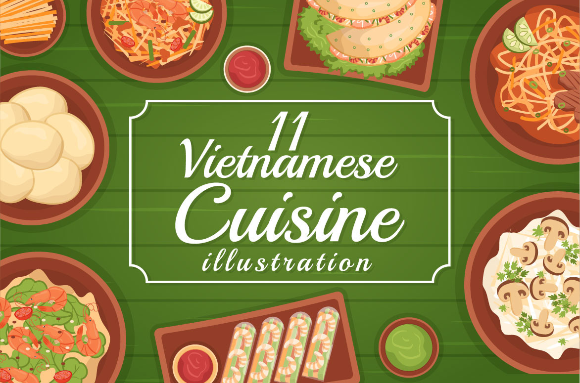 11 Vietnamese Food Illustration