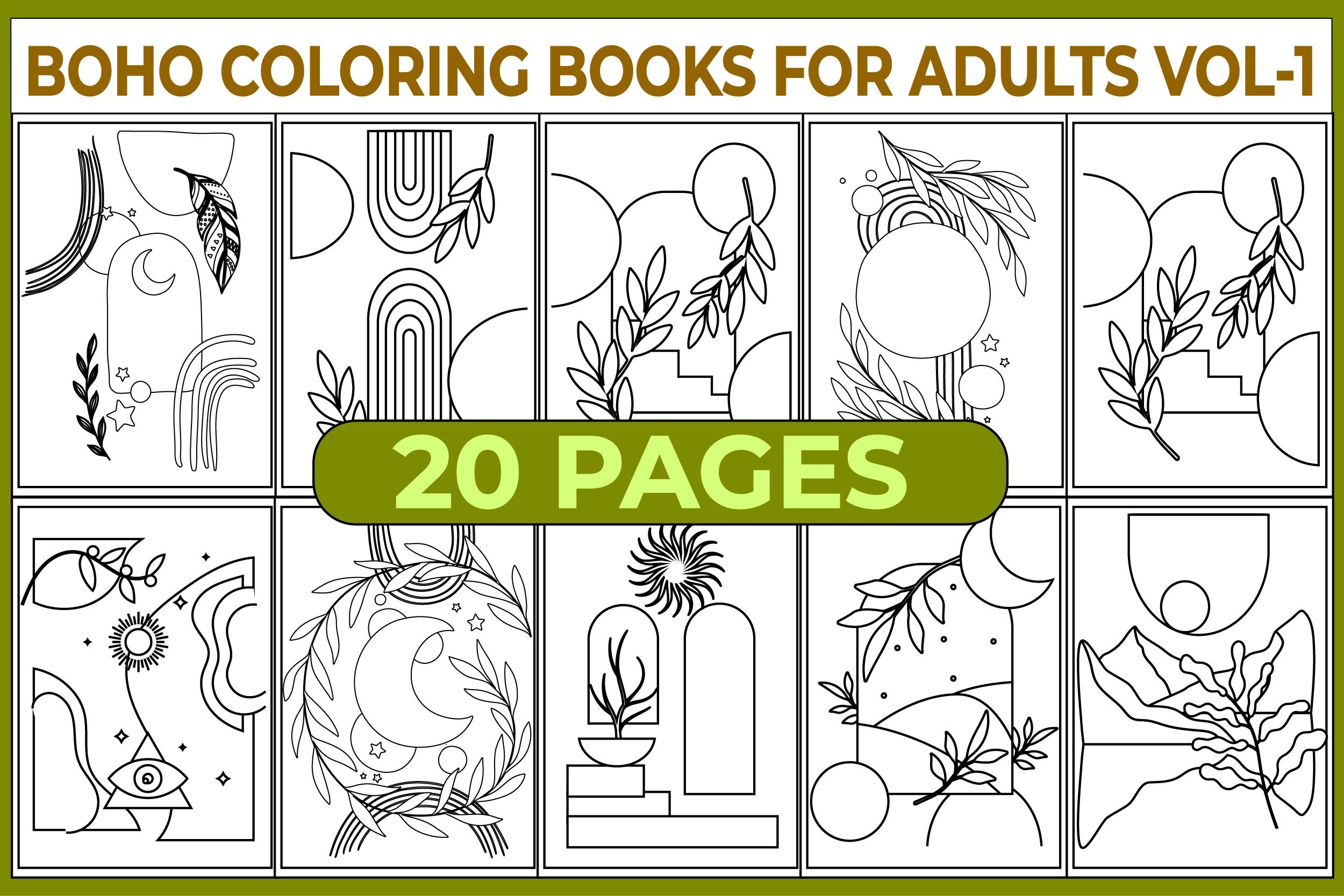 Minimalist Boho Coloring Book for Adults Graphic by Nandi Store ...