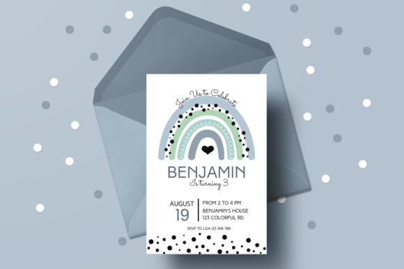 Rainbow Birthday Invitation Template