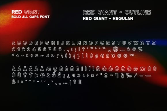 Red Giant Font PNG with transparent background - Preview 1