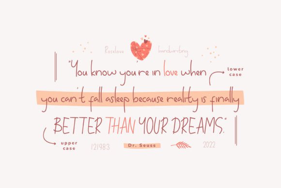 Roselove Font PNG with transparent background - Preview 1