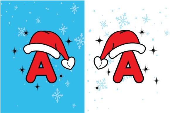 Santa Beanie Christmas Font PNG with transparent background - Preview 1