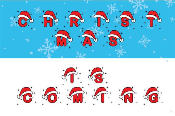 Santa Beanie Christmas Font PNG with transparent background - Preview 2