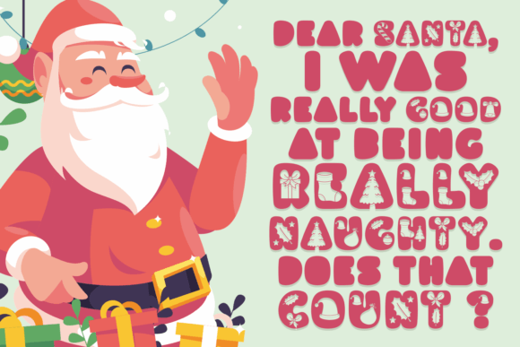 Santa Hopes Font PNG with transparent background - Preview 3