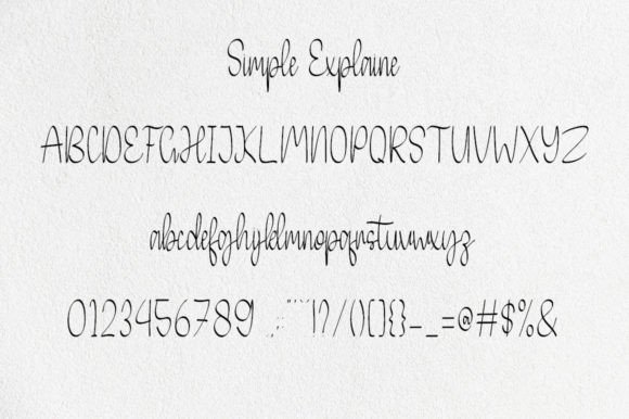 Simple Explaine Font PNG with transparent background - Preview 3