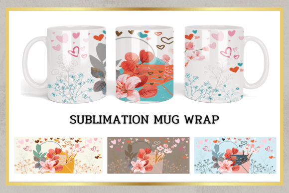 Valentine Coffee Mug Sublimation Wrap Graphics