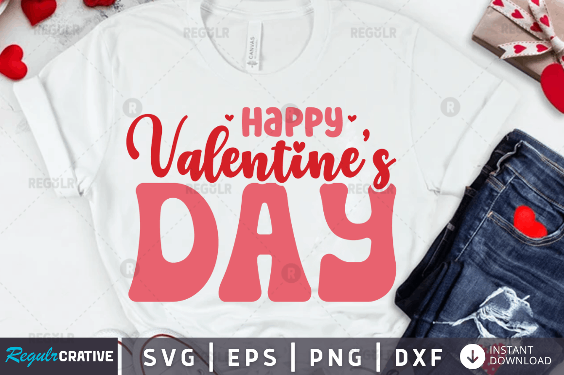 FREE Happy Valentines Day Svg Design Graphic by Regulrcrative ...