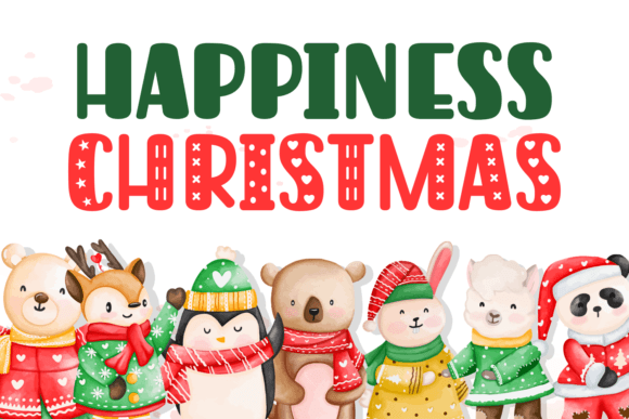 Greetings Christmas Font PNG with transparent background - Preview 5