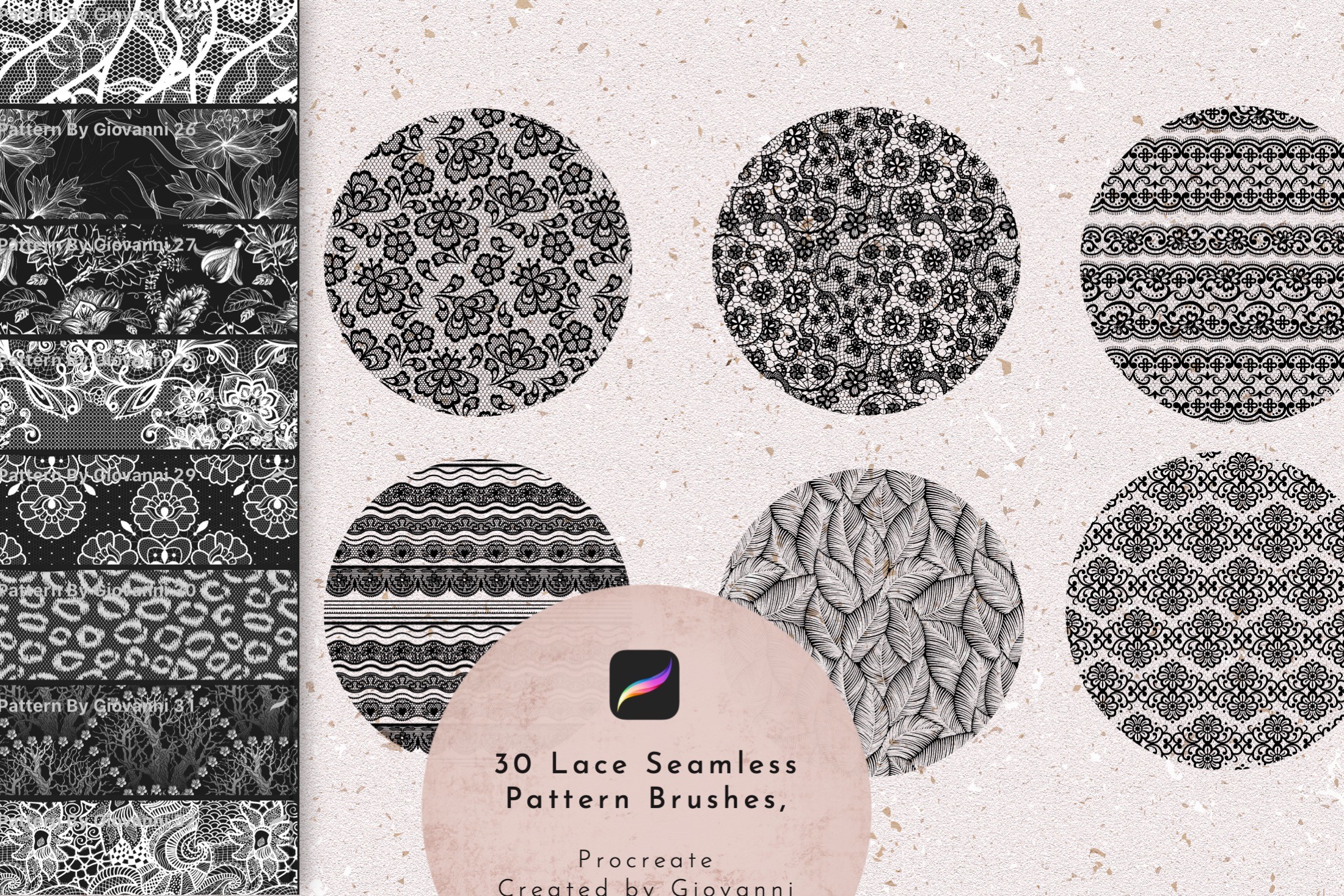 Lace Procreate Brush Bundle, Fashion - photo 1