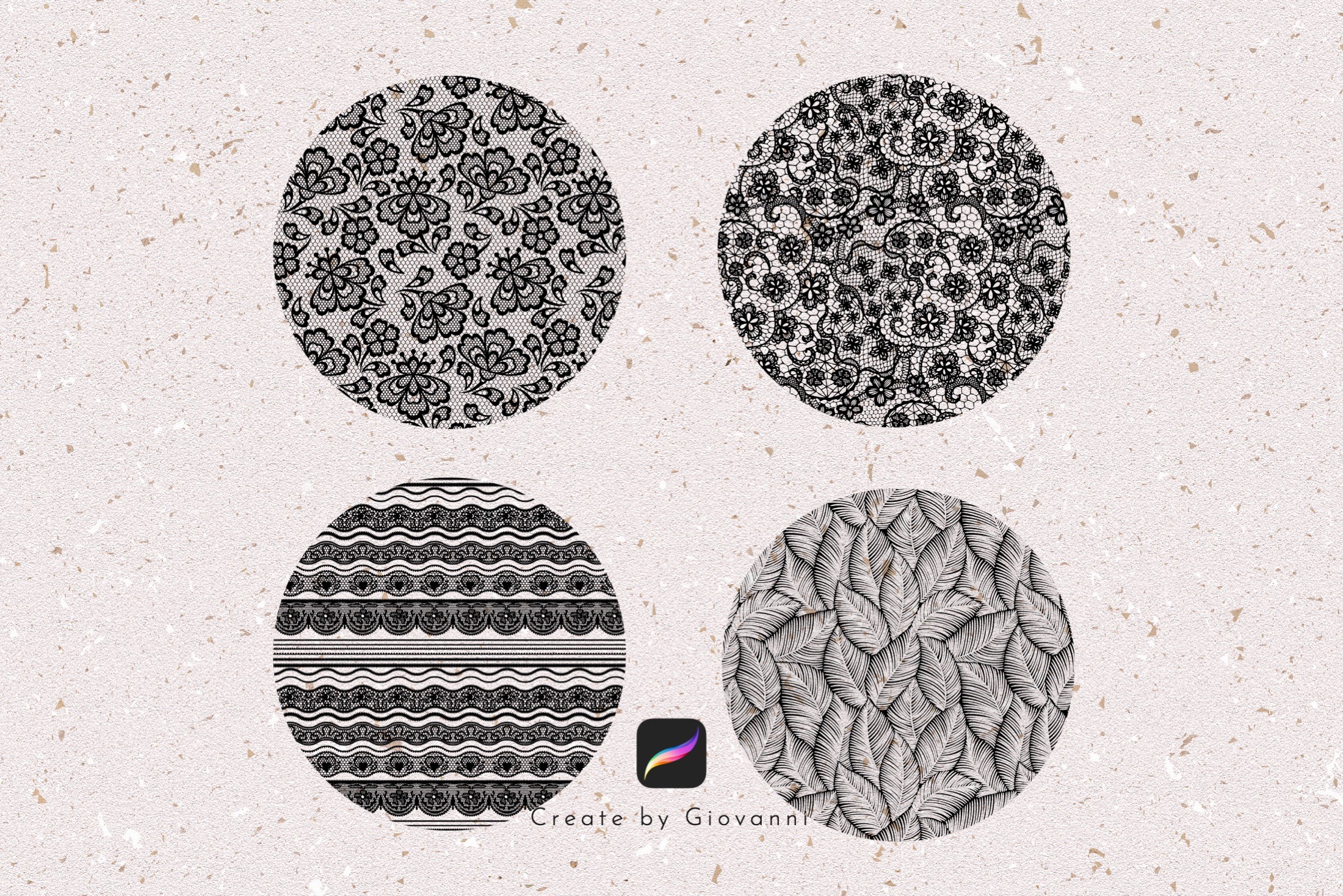 Lace Procreate Brush Bundle, Fashion - photo 2