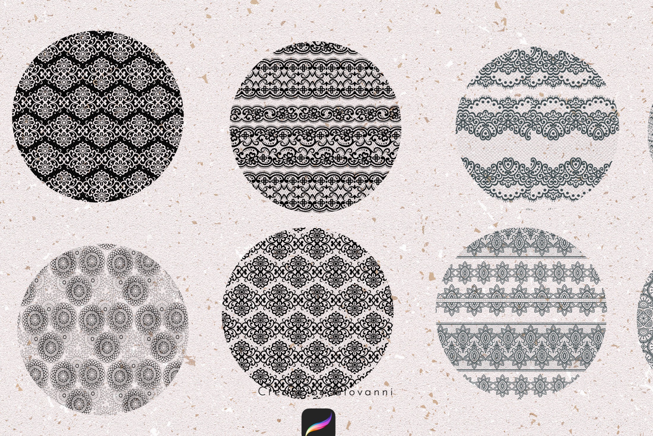 Lace Procreate Brush Bundle, Fashion - photo 3
