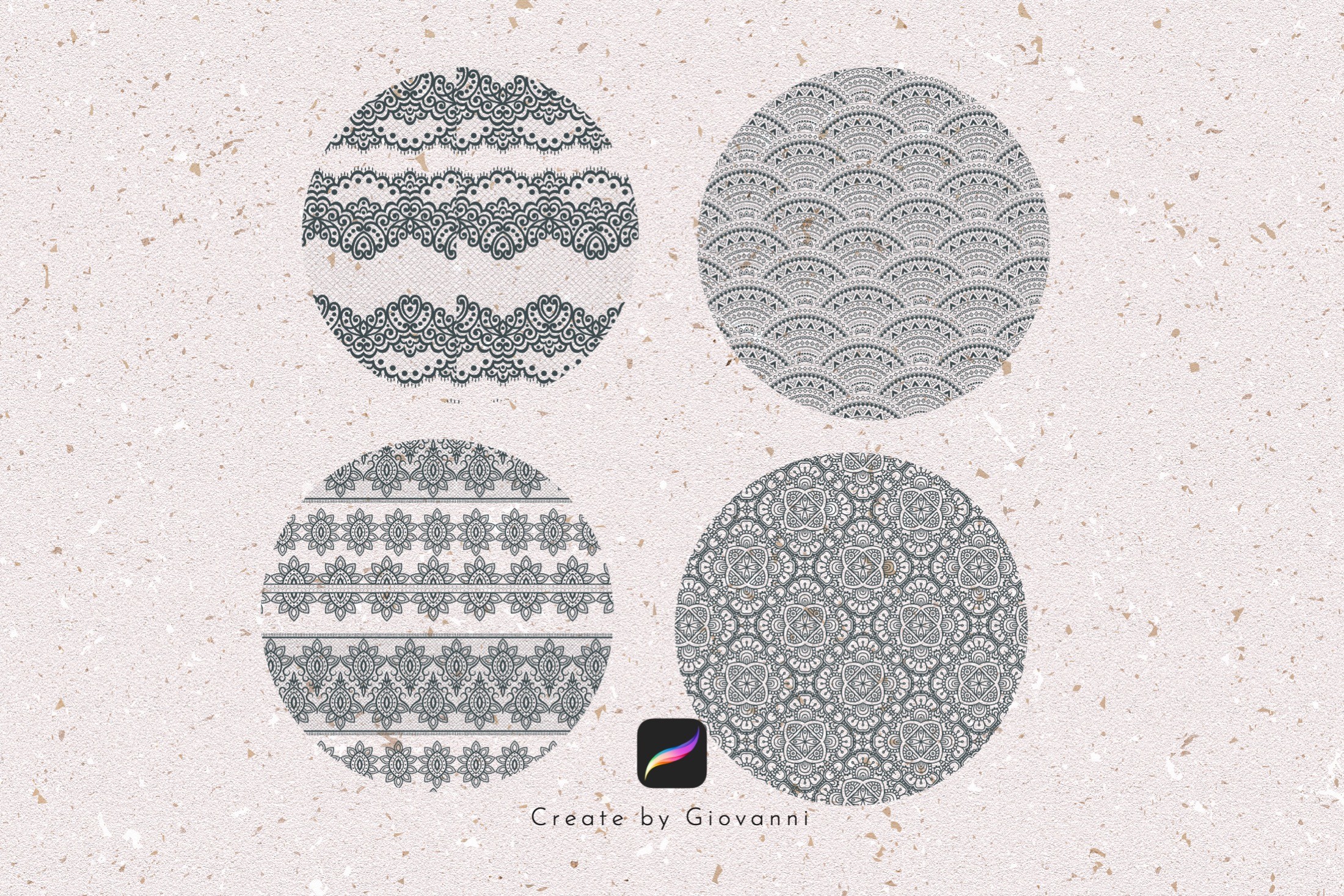 Lace Procreate Brush Bundle, Fashion - photo 4