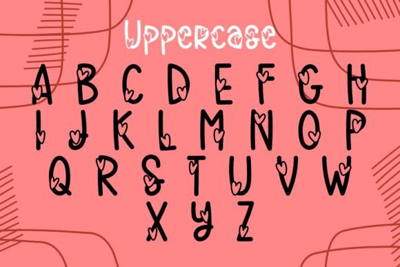 Mini Hearts Font PNG with transparent background - Preview 2