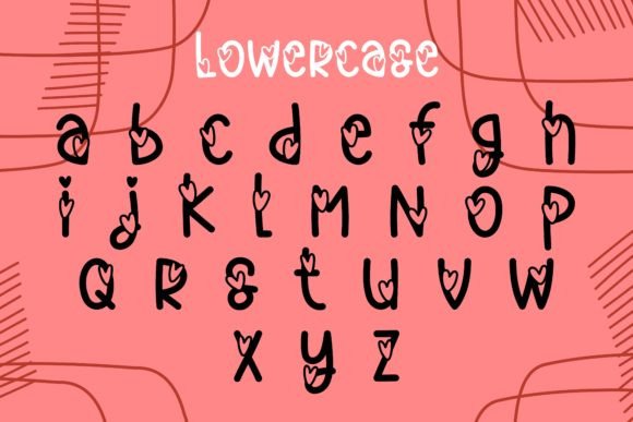 Mini Hearts Font PNG with transparent background - Preview 3