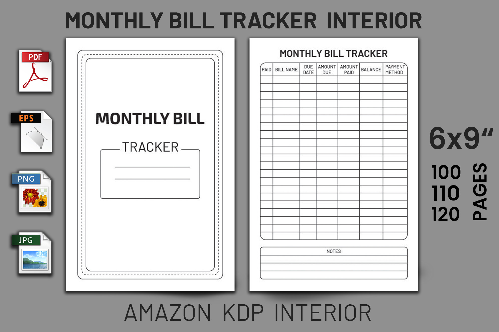 Monthly Bill Tracker - KDP Interior Graphic by Dreamstore · Creative ...