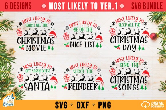 Most Likely to Christmas Bundle SVG Graphic Crafts By VeczPNGHouse