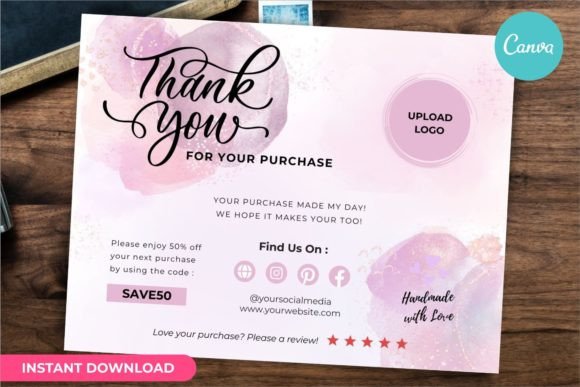 Thank You Card Business Template Canva