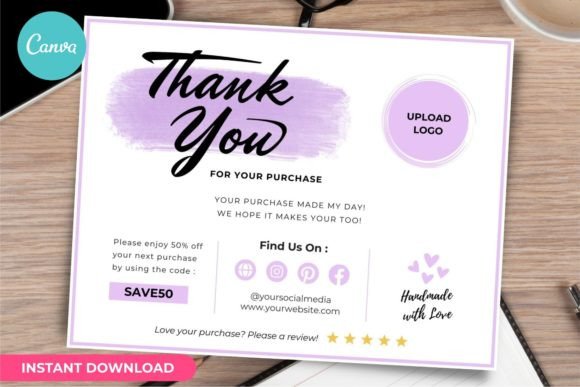 Thank You Card Business Template Canva